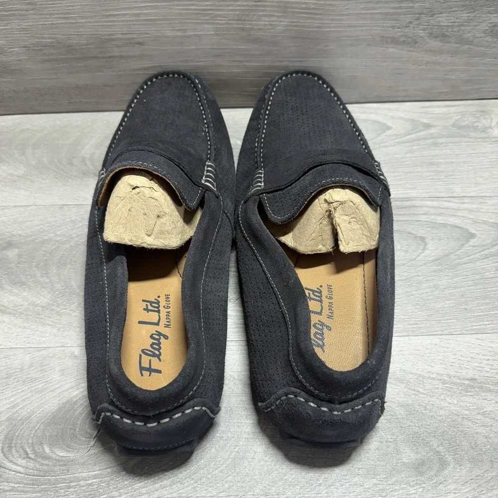 Flag Ltd. Nappa Glove Size 11 M Leather Soft Black Slip On Loafers Shoes